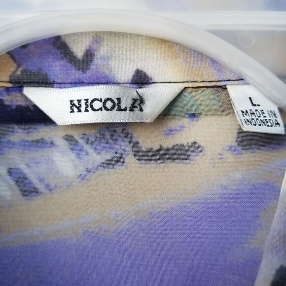 NICOLE 3/4 SLEEVED SEMI SHEER BLOUSE. SZ L - Picture 4 of 14